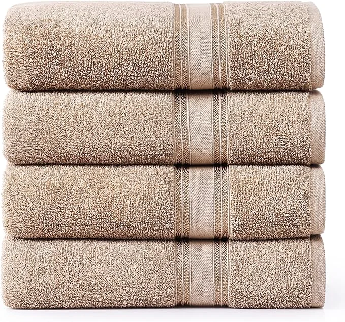 Breathable LANE LINEN Cotton Bath Sheets Set of 4 Safe