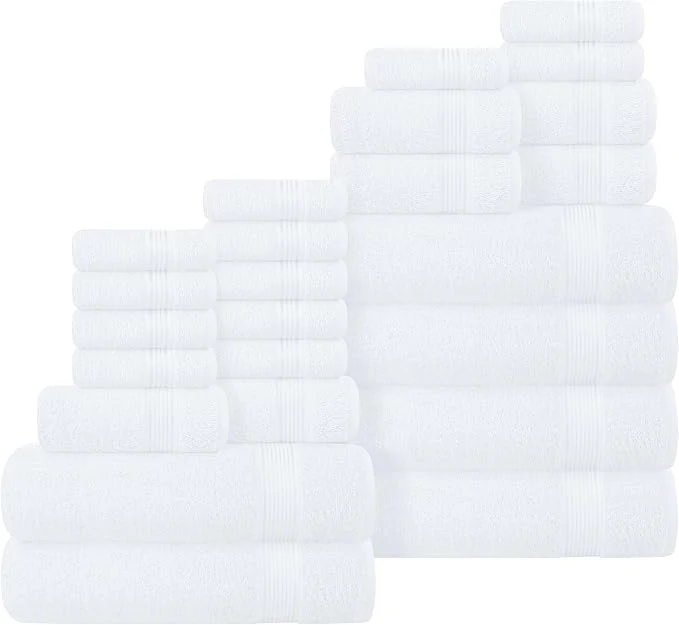 Top-Quality Belizzi Home Cotton Towel Set Contains 6 Soft Bath Towel 6 Hand Towels Crafted