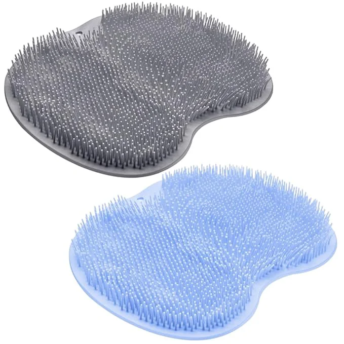 Outstanding 2PACK Shower Foot Scrubber Mat Back Washer Back Exfoliating Bath Wash Pad Wall Exceptional