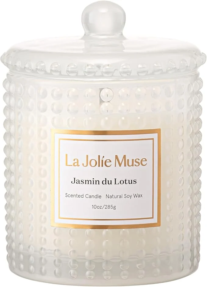 Traditional LA JOLIE MUSE Jasmine du Lotus Scented Candles Easy-to-Use