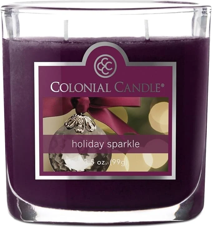 Classic Colonial Candle Holiday Sparkle Scented Jar Candle 2 Wick 3.5 oz Mottled Wax Crafted
