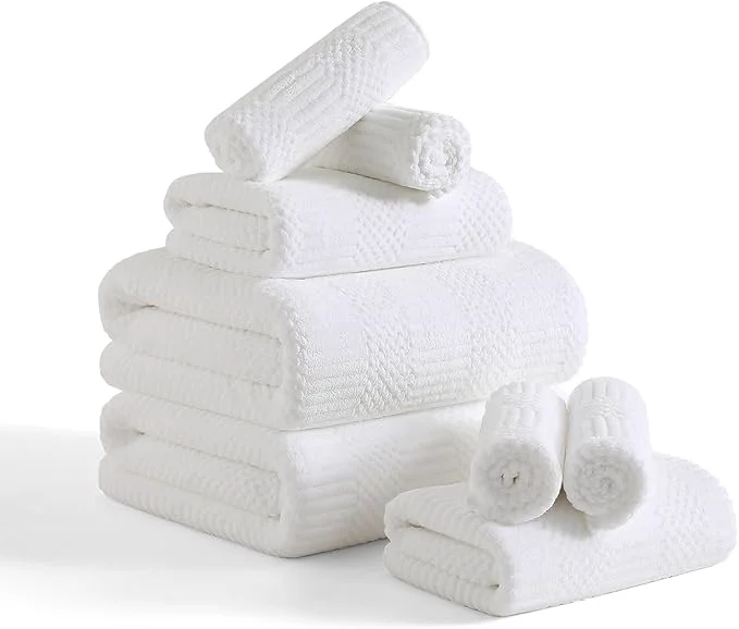 Advanced 8 Piece Bath Towel Set-2 Oversized Bath Sheets 2 Hand Towels 4 Quality