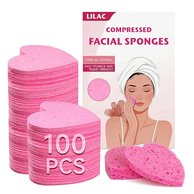 Innovative 100 Count Compressed Facial Sponges Natural Cellulose Eco-Friendly Makeup High-End