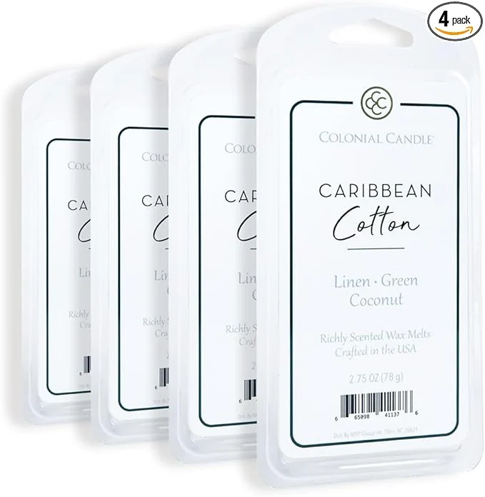 Responsible Colonial Candle Caribbean Cotton Scented Wax Melts Wax Melt Warmer Cubes Reusable