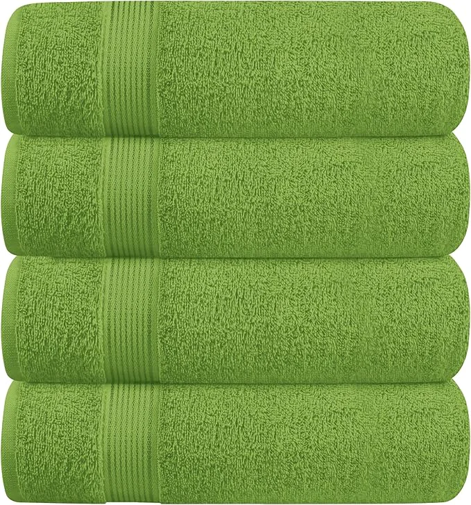 World-Class BELZZI Home Ultra Soft 4 Pack Oversized Bath Towel Set 27×54 Cotton Compact Pure