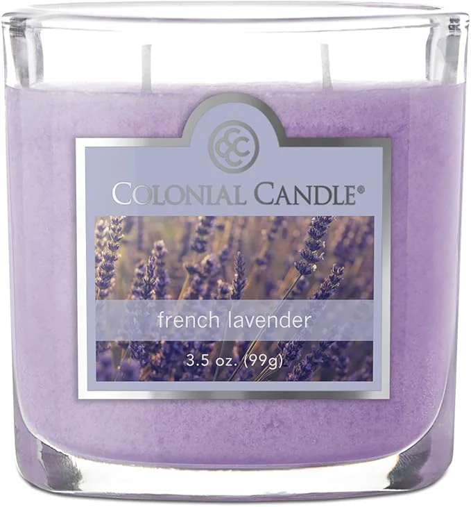 Specialty Colonial Candle French Lavender Scented Jar Candle 2 Wick 3.5 oz Mottled Wax Long-Lasting