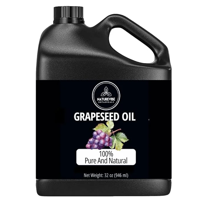 Genuine Naturevibe Botanicals Grapeseed Oil 32oz Pure Cold-Pressed Lightweight Carefully Designed