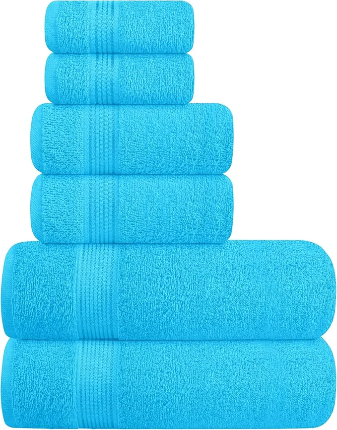 Next-Generation Elvana Home Ultra Soft 6 Pack Cotton Towel Set Contains 2 Bath Towels 28×55 Clean