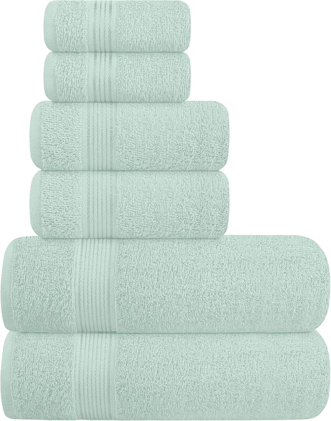 World-Class Elvana Home Ultra Soft 6 Pack Cotton Towel Set Contains 2 Bath Towels 28×55 First-Class