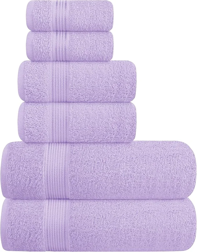 Casual Elvana Home Ultra Soft 6 Pack Cotton Towel Set Contains 2 Bath Towels 28×55 Stylish
