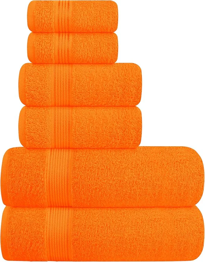 Prestigious Elvana Home Ultra Soft 6 Pack Cotton Towel Set Contains 2 Bath Towels 28×55 Outstanding