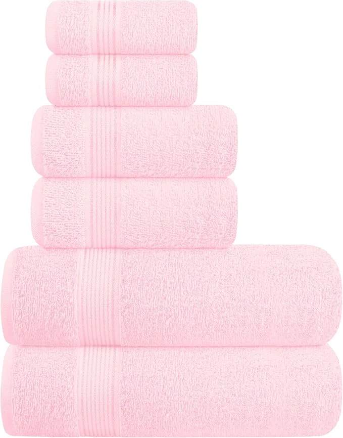Innovative Elvana Home Ultra Soft 6 Pack Cotton Towel Set Contains 2 Bath Towels 28×55 Practical