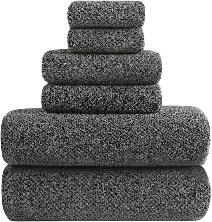 Pure YTYC 29×59 Inch Extra Large Bath Towels Set of 6 Quick Dry Super Soft