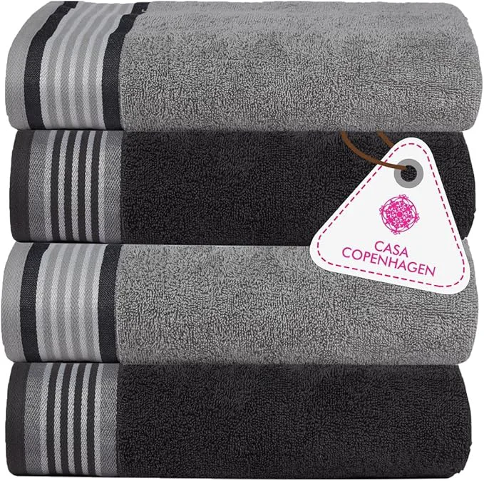 Flexible CASA COPENHAGEN He She 4Pcs Egyptian Cotton Large Designer Towels Gift Carefully Designed
