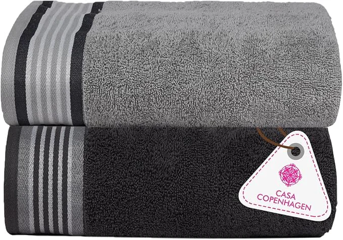 Classic CASA COPENHAGEN He She 2Pcs Egyptian Cotton Large Designer Bathsheet Exceptional