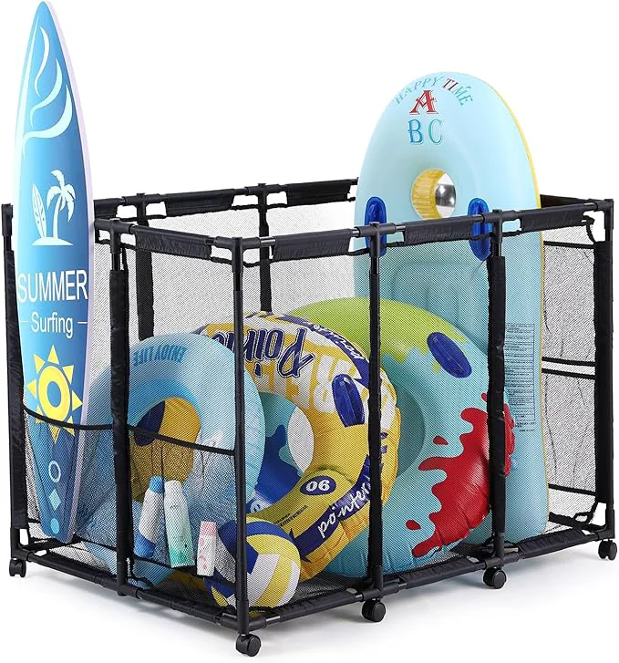 Carefully Designed Tiita Pool Storage Bin Rolling Pool Toy Storage Organizer Parts Original Design