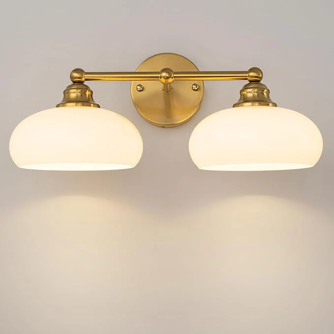 Detailed GoYeel Bathroom Light Fixtures Over Mirror Vintage Gold Double Arm Vanity Outstanding
