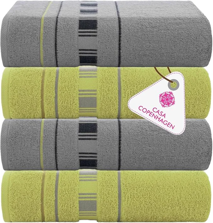 Safe CASA COPENHAGEN X Line 4Pcs Egyptian Cotton Designer Hand Towels Gift Set- Official