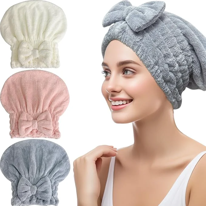 Crafted Jseng 3Packs Microfiber Hair Towel Advanced