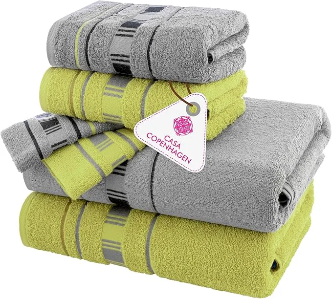 Professional CASA COPENHAGEN X Line 6Pcs Egyptian Cotton Large Designer Towels Gift Reliable