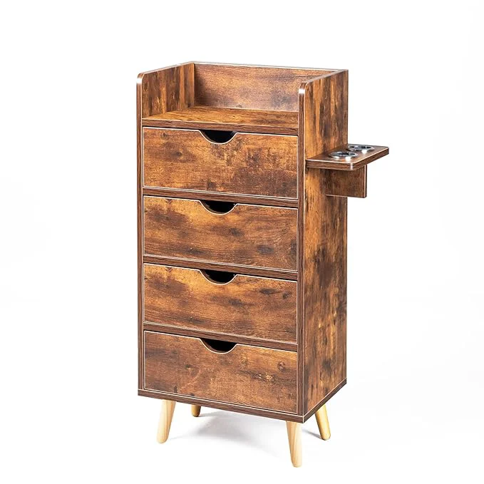 Certified OmySalon 4 -Layer Salon Station Storage Cabinet Beauty Barber Styling Stations Easy-to-Use
