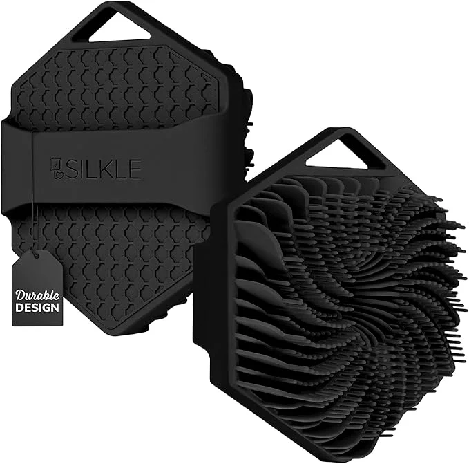 Natural SILKLE Silicone Body Scrubber – Gentle Exfoliating Shower Scrubber Easy-to-Use