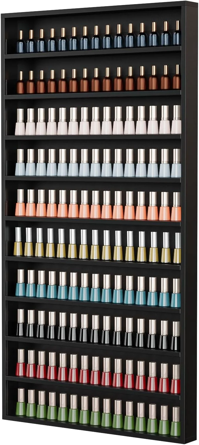 Fashionable OmySalon Nail Polish Organizer Wall Mount Natural