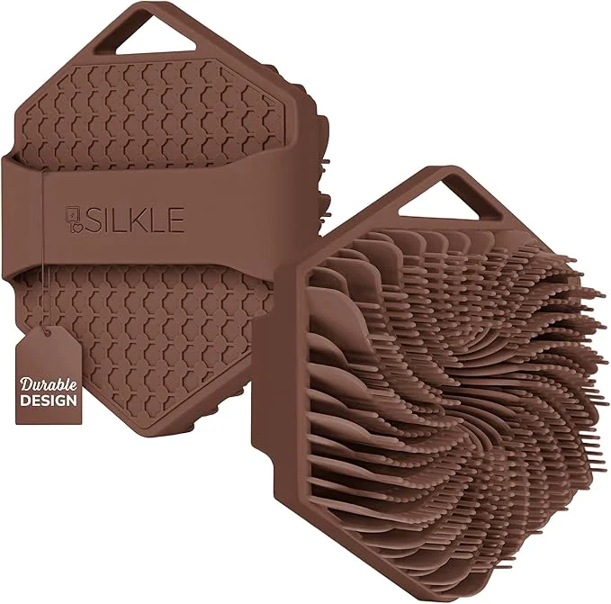 Convenient SILKLE Silicone Body Scrubber – Gentle Exfoliating Shower Scrubber Verified