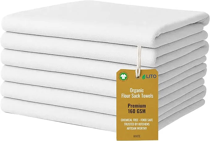 Carefully Designed Flour Sack Towels Tea Towel for Crafts Kitchen Dish Cotton Blank Towel for Sustainable