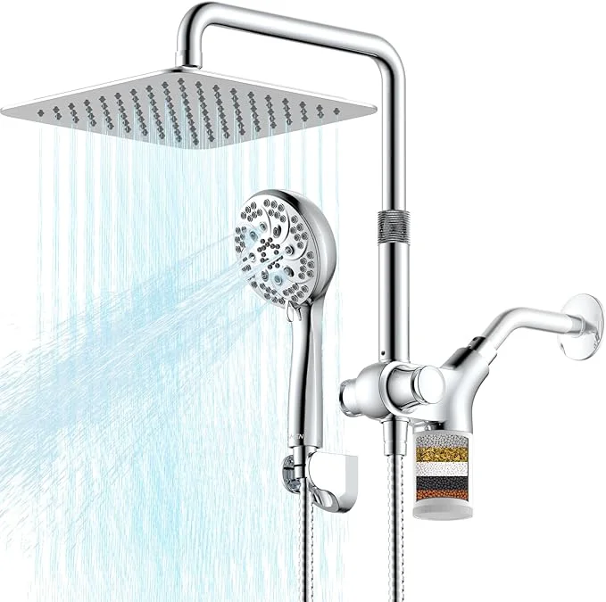 Modern Ryamen Upgraded Dual Shower Heads Combo 10 inch Filtered Shower Head Practical