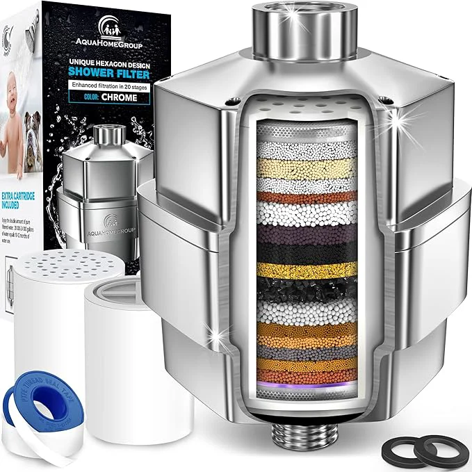 Comfortable AquaHomeGroup 20 Stage Shower Filter Exceptional