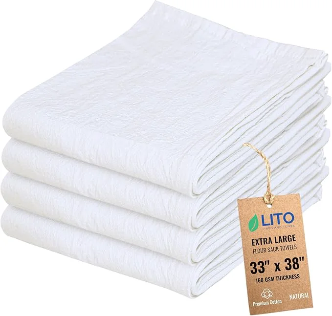 Minimalist Flour Sack Towels Tea Towel for Crafts Kitchen Dish Cotton Blank Towel for Flexible