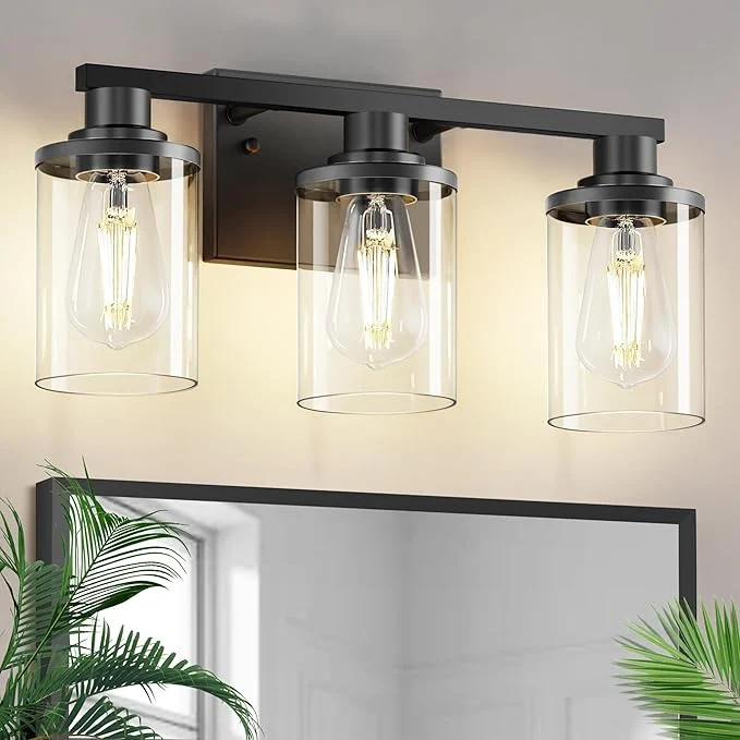Secure L LOHAS LED 3-Light Bathroom Vanity Light 17 Inch Matte Black Bathroom Lighting Genuine