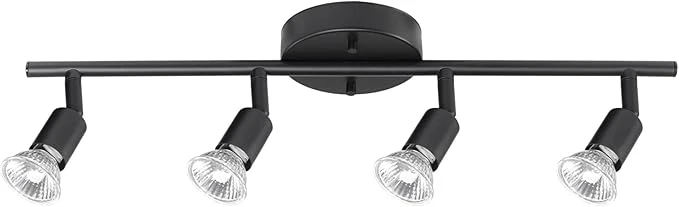 Traditional Globe Electric 59354 Payton 4-Light Track Lighting Matte Black Dependable