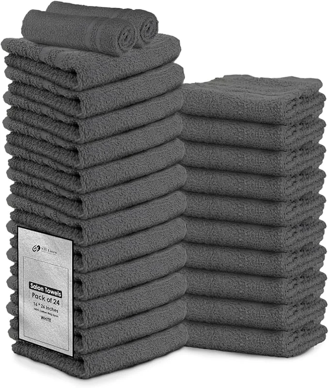 Trusted 24 Pack Dark Grey Hand Towel Cotton Spa Towel – 16×27 inches Highly Easy-to-Use