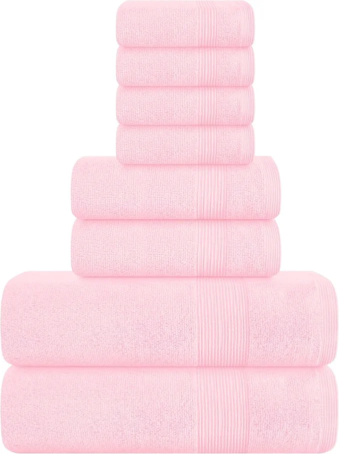 Easy-to-Use Belizzi Home 8 Piece Towel Set Ring Spun Cotton 2 Bath Towels 27×54 Proven