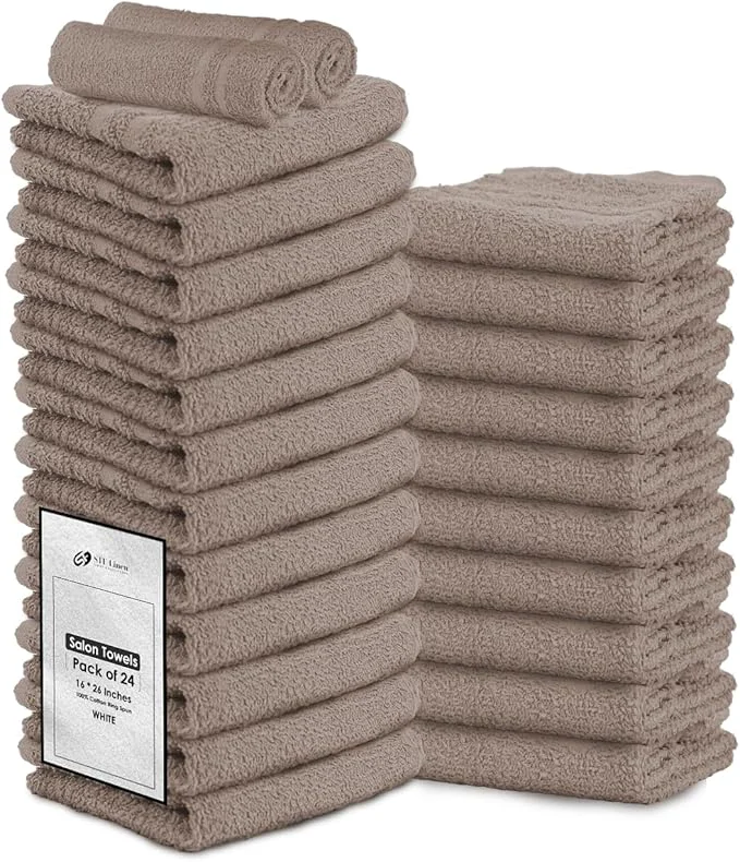 Modern 24 Pack Sand Hand Towel Cotton Spa Towel – 16×26 inches Highly Absorbable Smooth