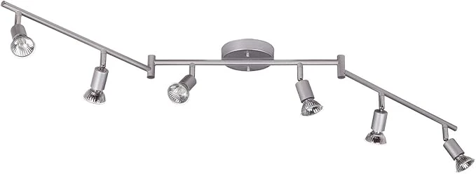 Smart Globe Electric 59351 Payton 6-Light Foldable Track Lighting Matte Silver Luxury