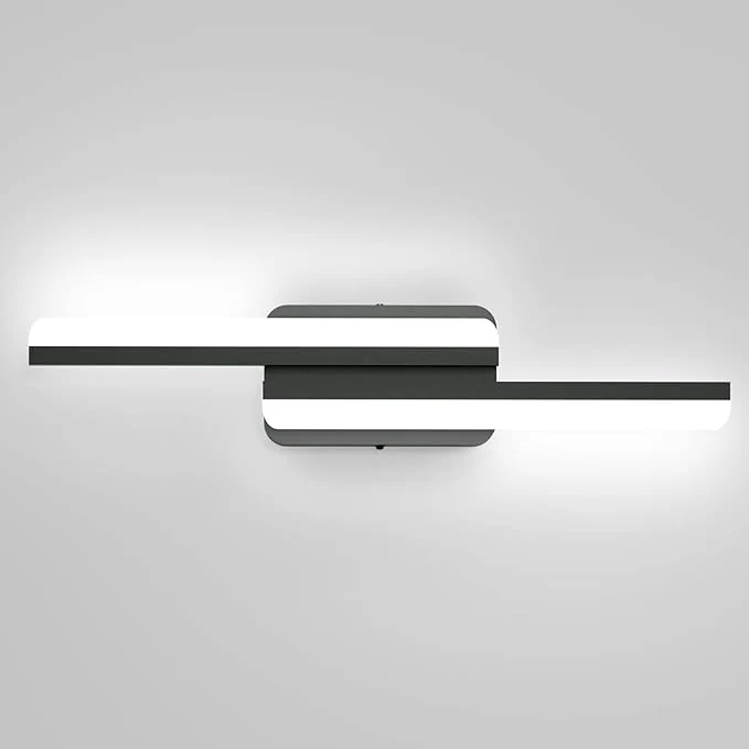Ralbay Modern LED Black Vanity Light 24inch 24W Frosted Aluminum LED Matte Top-Quality