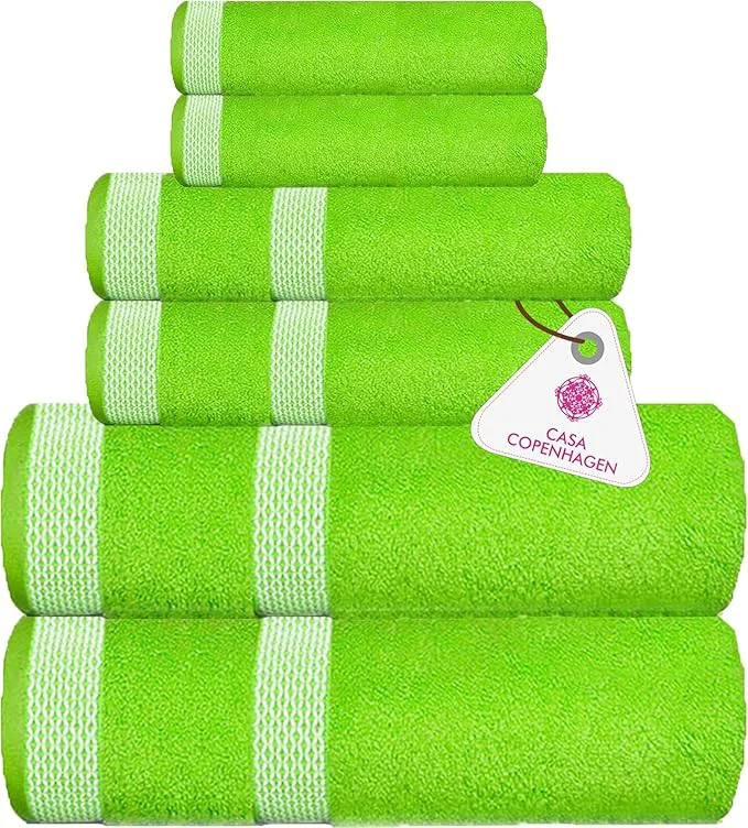Outstanding CASA COPENHAGEN Solitaire 6Pcs Egyptian Cotton Large Designer Towels Gift Superior