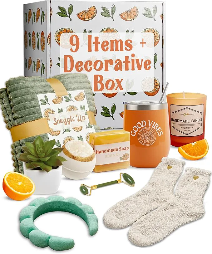 Pure Get Well Soon Gift Baskets for Women – Self Care Spa Care Package Natural