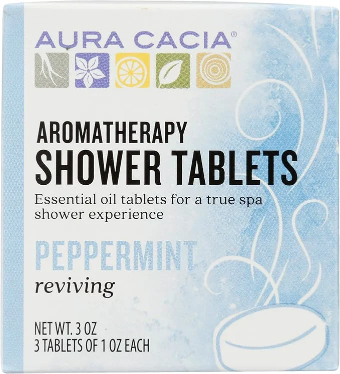 Official Aura Cacia Peppermint Shower Tablets Minimalist