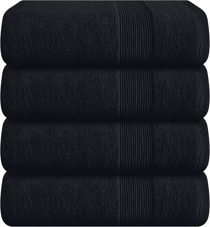 Clean Belizzi Home 4 Pack Bath Towel Set 27×54 Ring Spun Cotton Ultra Soft Relaxed