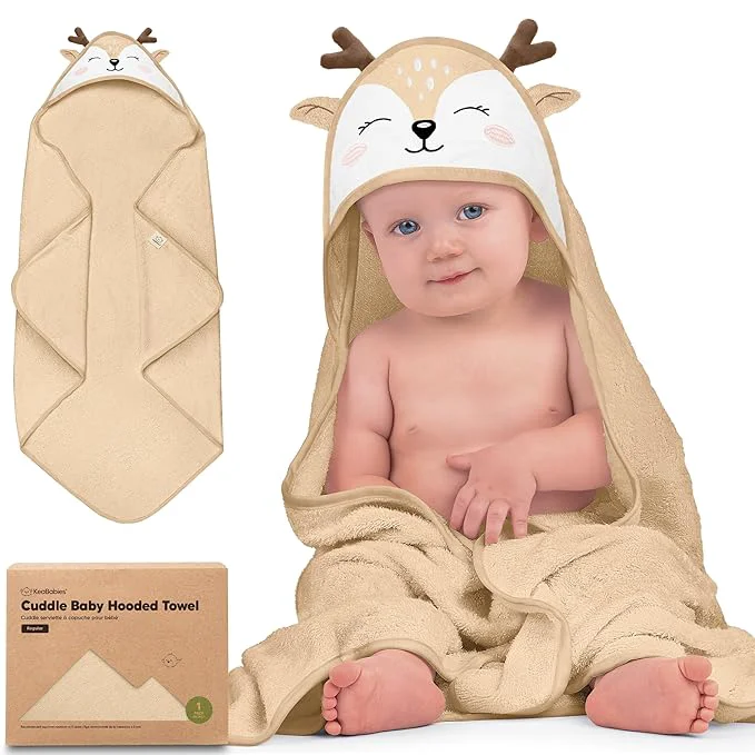 Lightweight KeaBabies Hooded Baby Towel for Newborn Pure