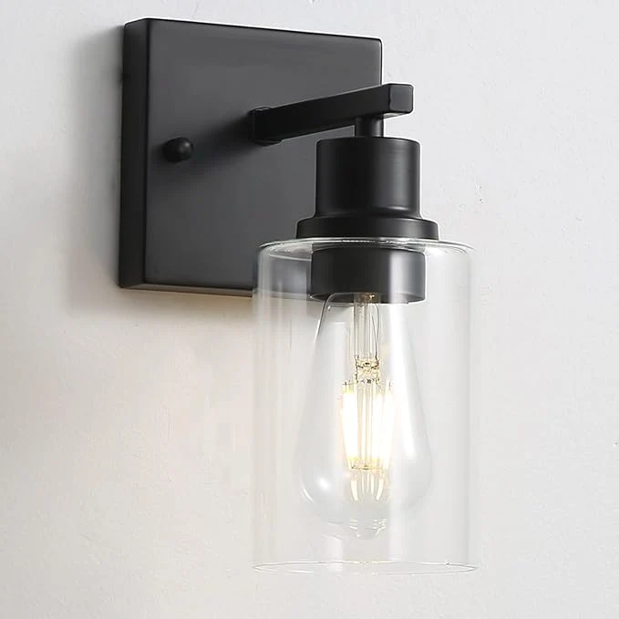 Premium Material Bathroom Vanity Light Fixtures 1-Light Matte Black Bathroom Lights Wall Professional