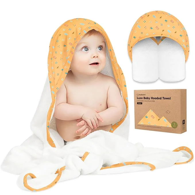 Natural KeaBabies Hooded Baby Towel for Newborn Pure