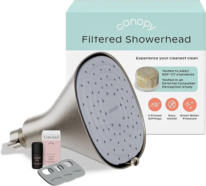 Environmentally Friendly Canopy Filtered Shower Head Refined