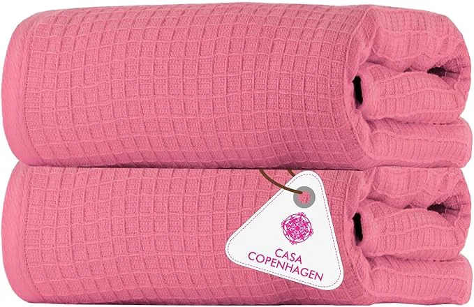 Healthy CASA COPENHAGEN Waffle 2Pcs Egyptian Cotton Large Designer Bathsheet Efficient