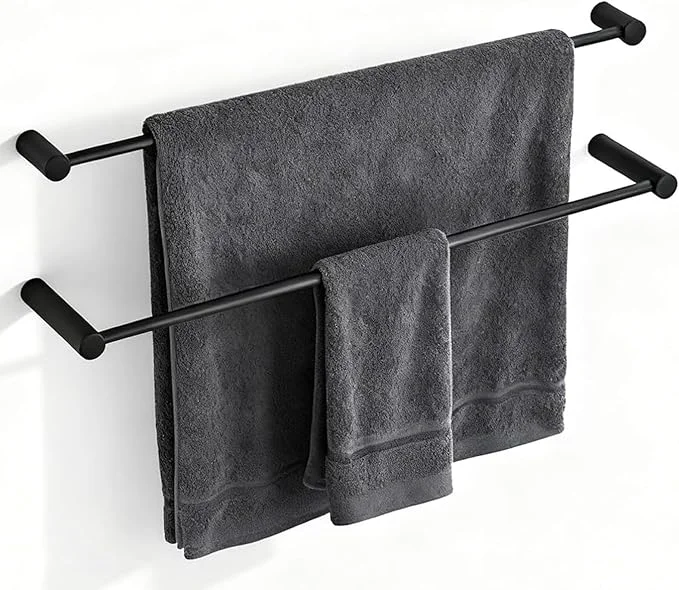 Original Design Towel Racks for Bathroom NEWRAIN 30 inch Double Bath Towel Bar Wall Mounted Reusable