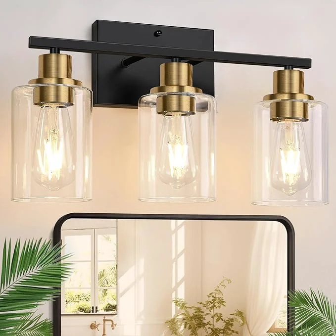 Solid Indoi 3-Light Bathroom Light Fixtures Bathroom Wall Lamp Artisan